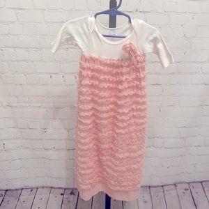Pink and cream 0-3m gown